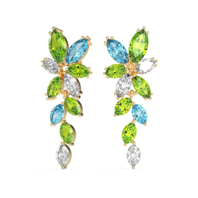 Marquise Floral Stud Earrings