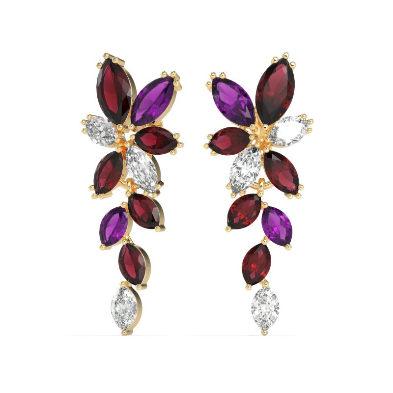 Marquise Floral Stud Earrings