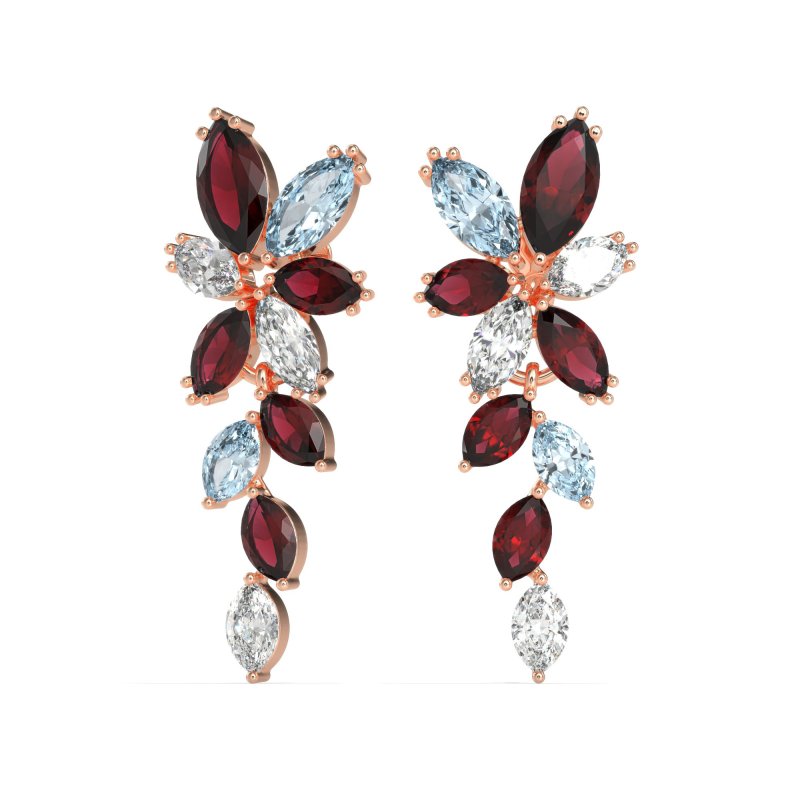 Marquise Floral Stud Earrings
