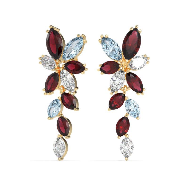 Marquise Floral Stud Earrings
