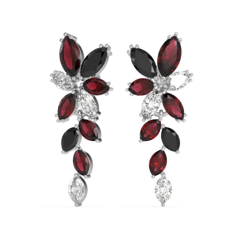 Marquise Floral Stud Earrings