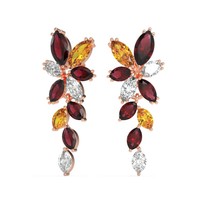 Marquise Floral Stud Earrings