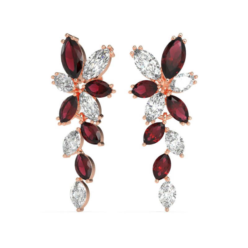 Marquise Floral Stud Earrings