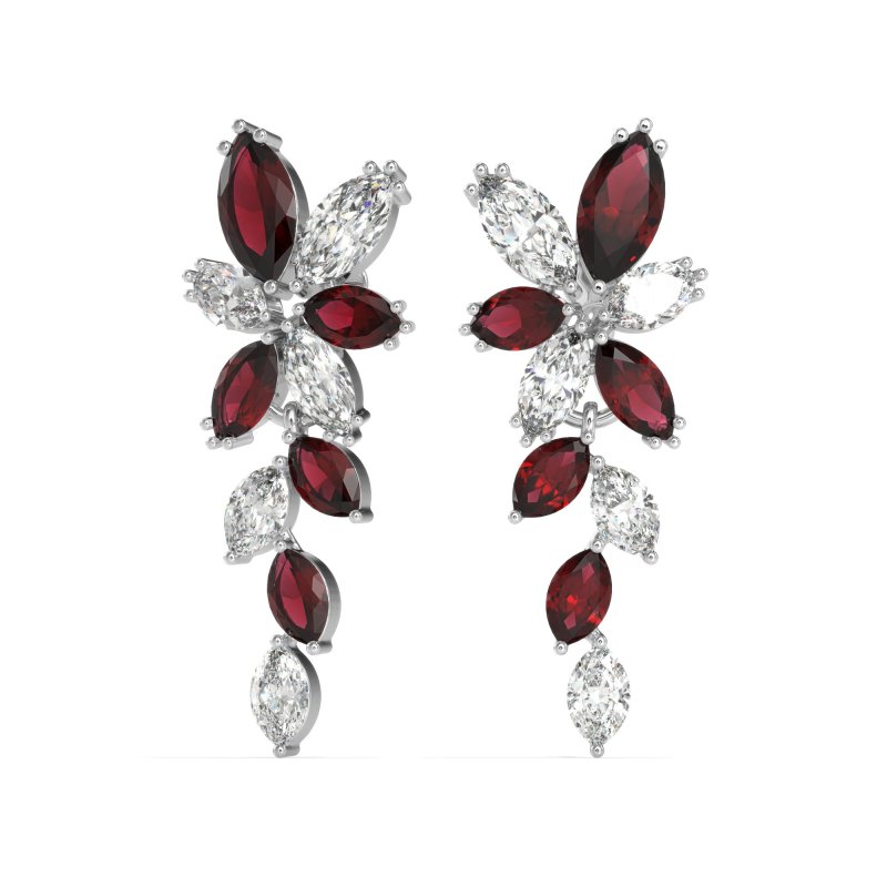 Marquise Floral Stud Earrings