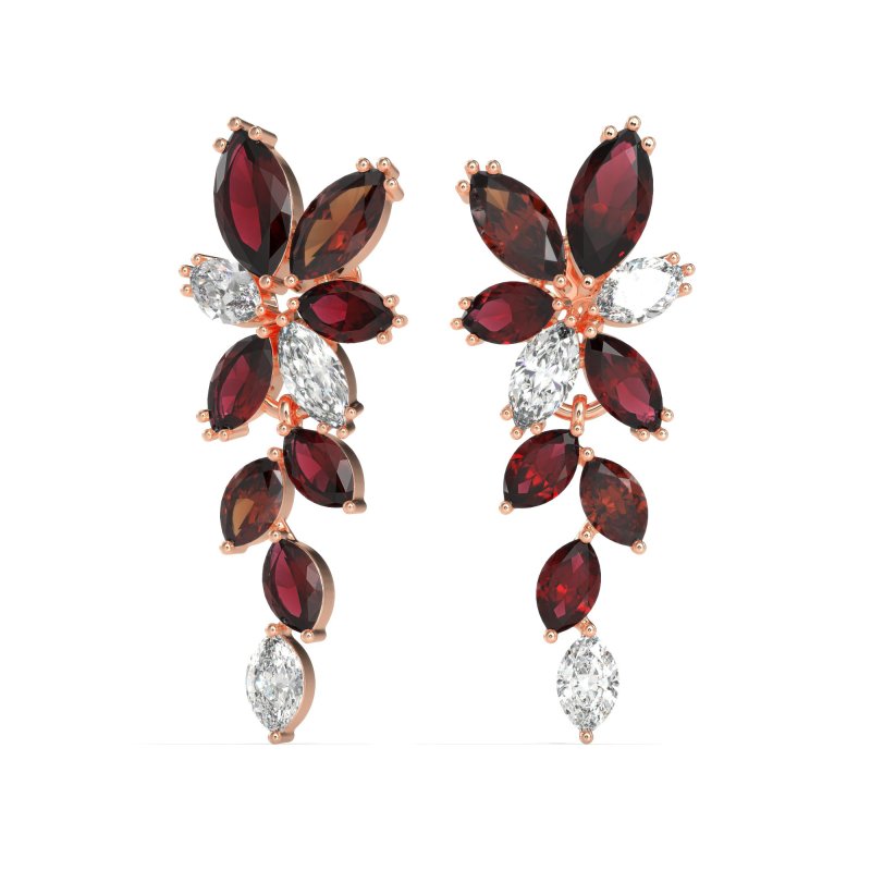 Marquise Floral Stud Earrings