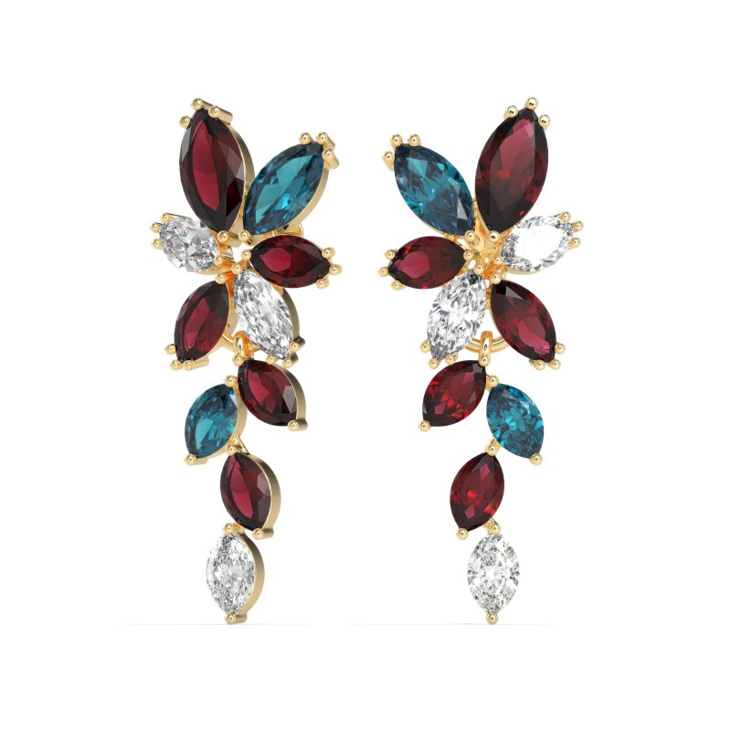 Marquise Floral Stud Earrings