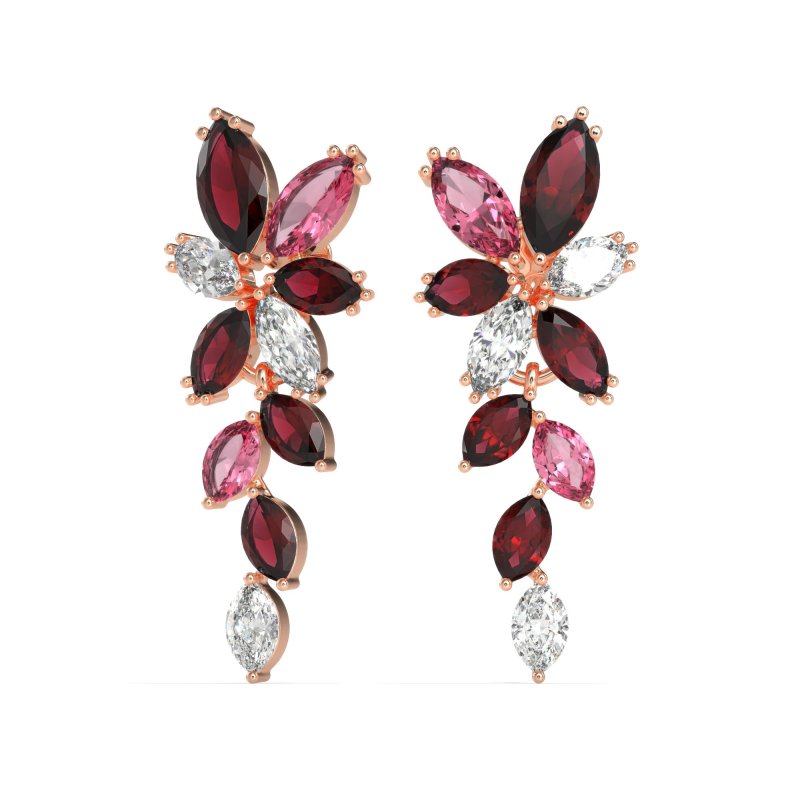 Marquise Floral Stud Earrings