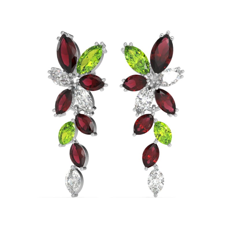 Marquise Floral Stud Earrings