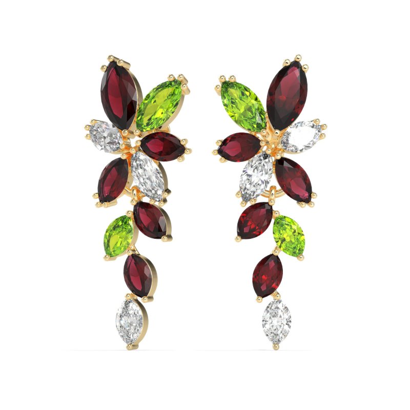 Marquise Floral Stud Earrings