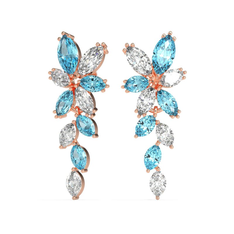 Marquise Floral Stud Earrings