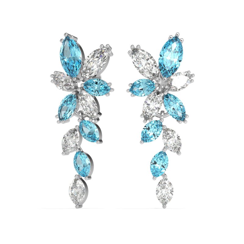 Marquise Floral Stud Earrings