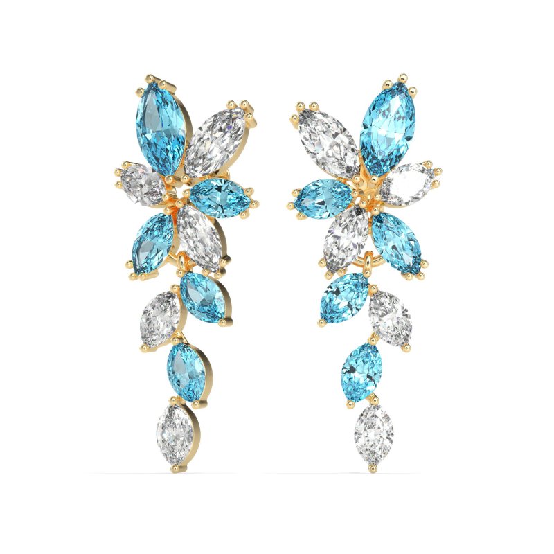 Marquise Floral Stud Earrings