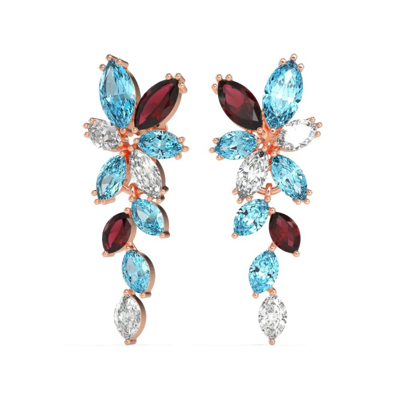 Marquise Floral Stud Earrings