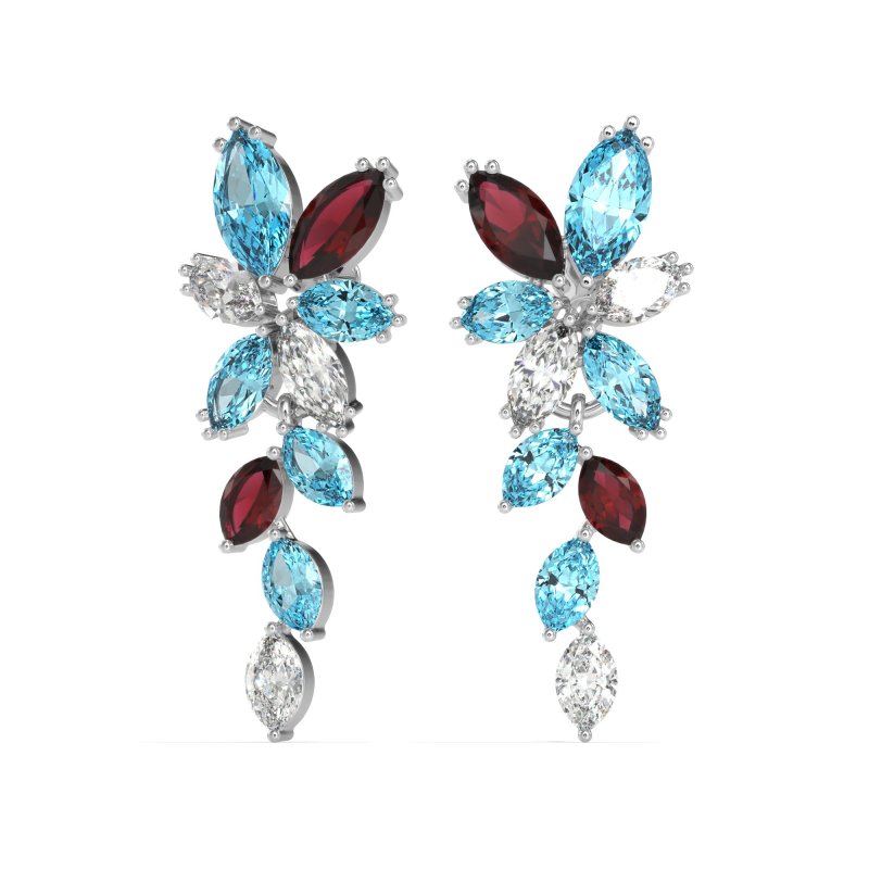 Marquise Floral Stud Earrings