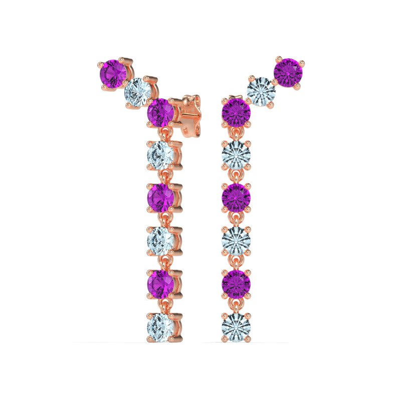 Waterfall Dangle Prong-Set Earrings
