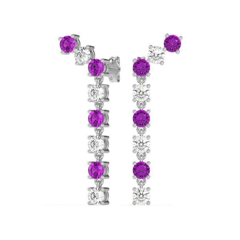 Waterfall Dangle Prong-Set Earrings