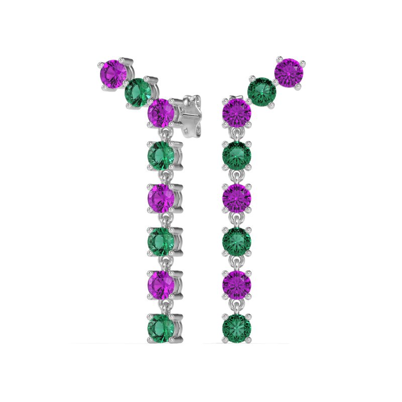 Waterfall Dangle Prong-Set Earrings