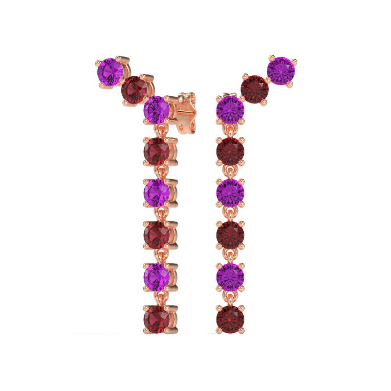 Waterfall Dangle Prong-Set Earrings