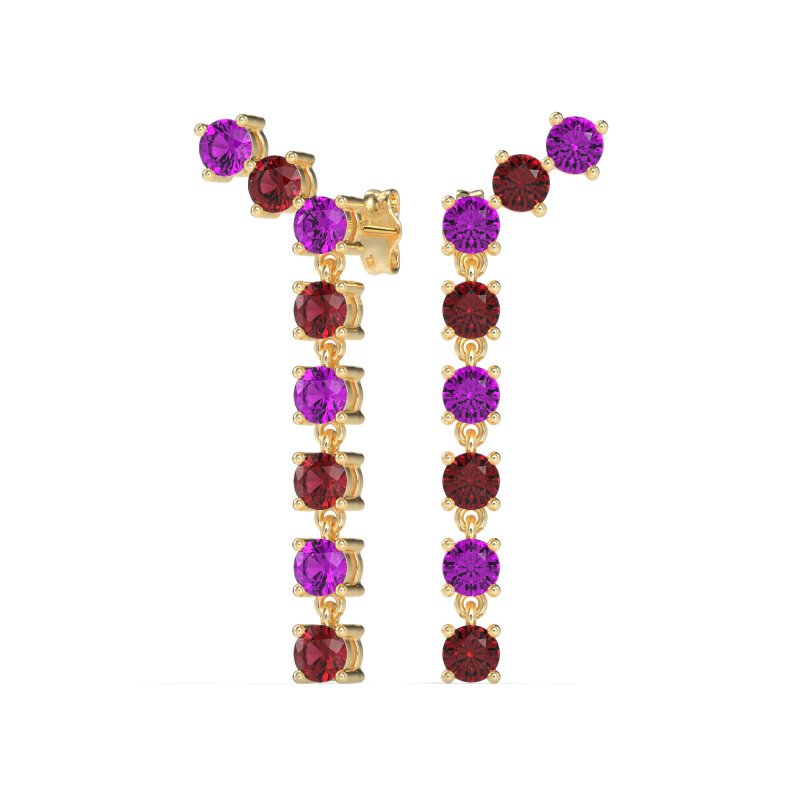 Waterfall Dangle Prong-Set Earrings