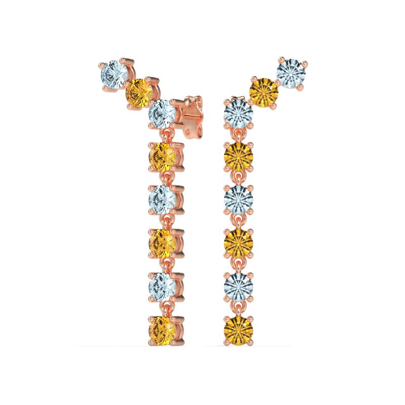Waterfall Dangle Prong-Set Earrings