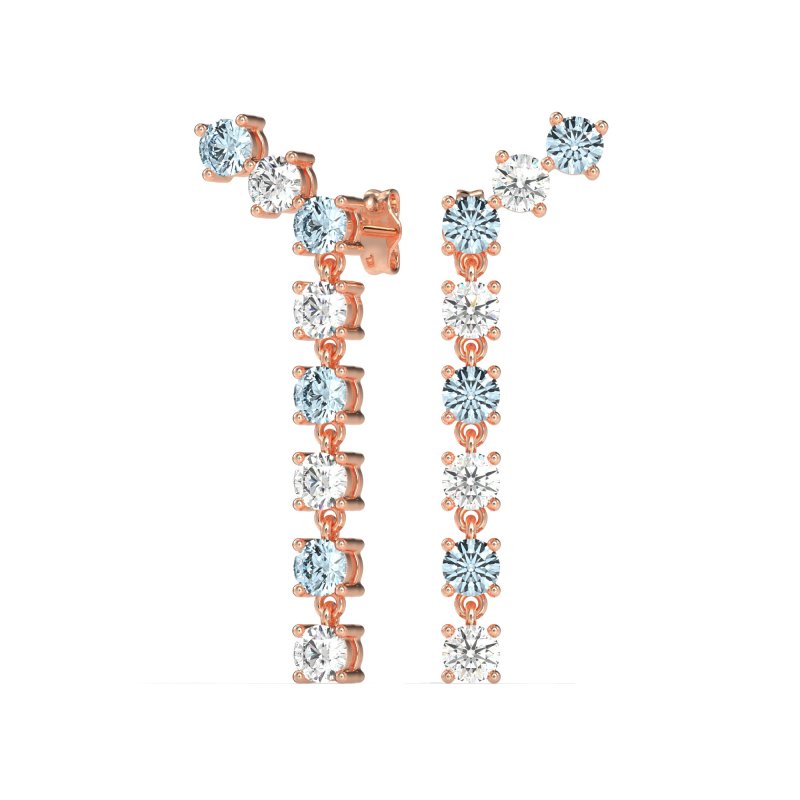 Waterfall Dangle Prong-Set Earrings