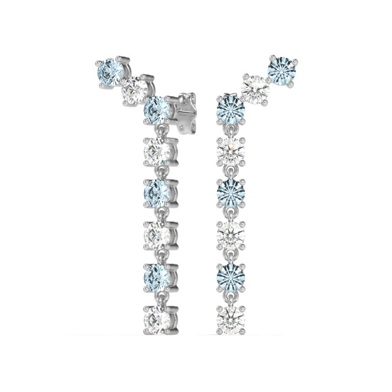 Waterfall Dangle Prong-Set Earrings