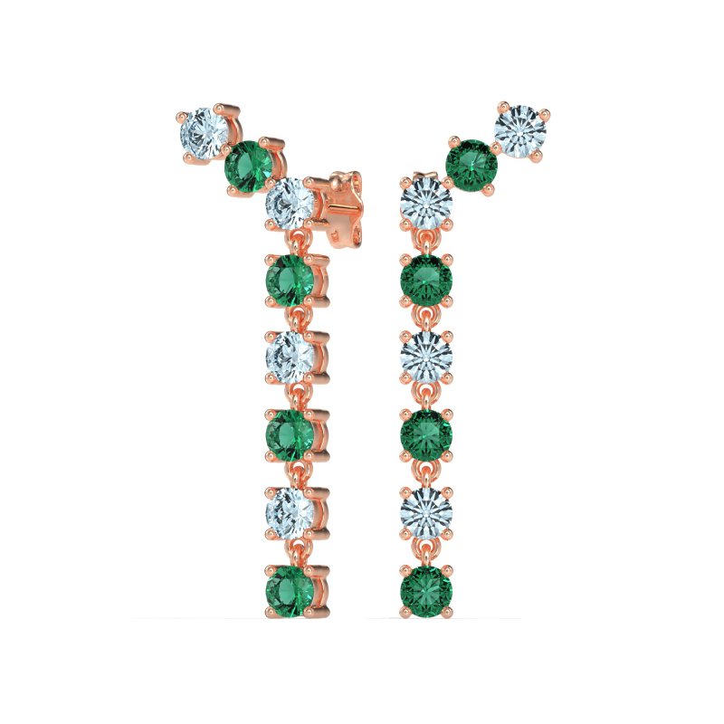 Waterfall Dangle Prong-Set Earrings