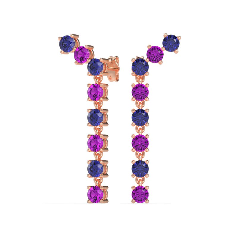 Waterfall Dangle Prong-Set Earrings