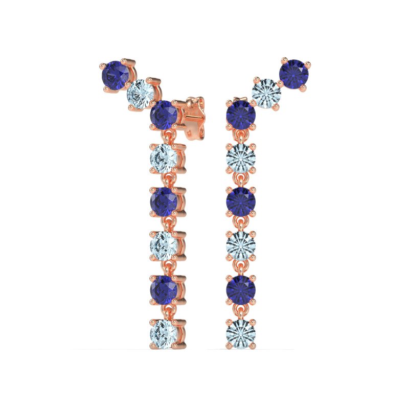 Waterfall Dangle Prong-Set Earrings
