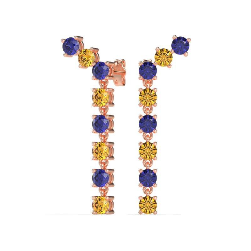 Waterfall Dangle Prong-Set Earrings