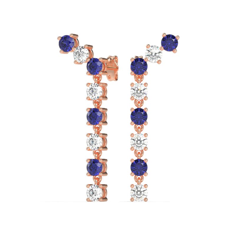 Waterfall Dangle Prong-Set Earrings