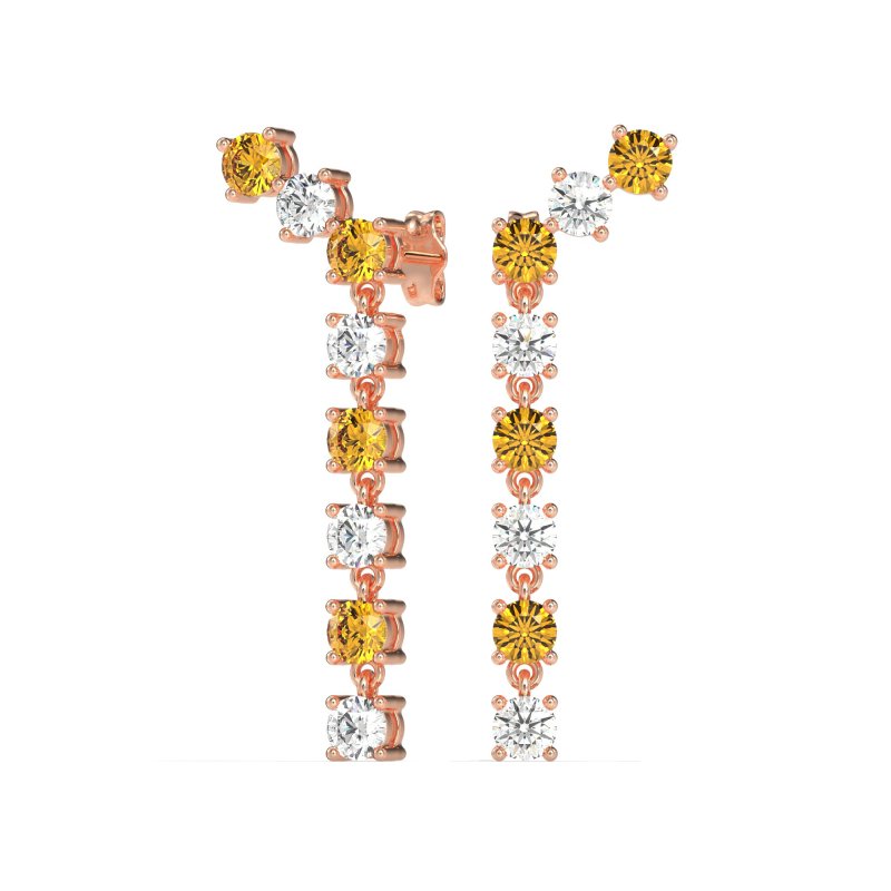 Waterfall Dangle Prong-Set Earrings