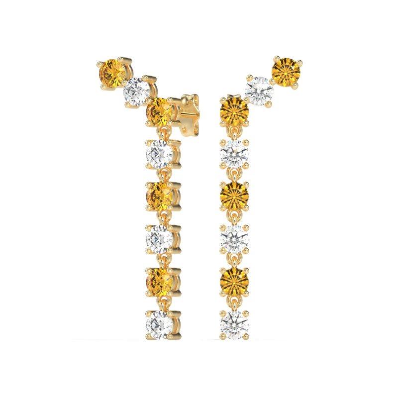 Waterfall Dangle Prong-Set Earrings
