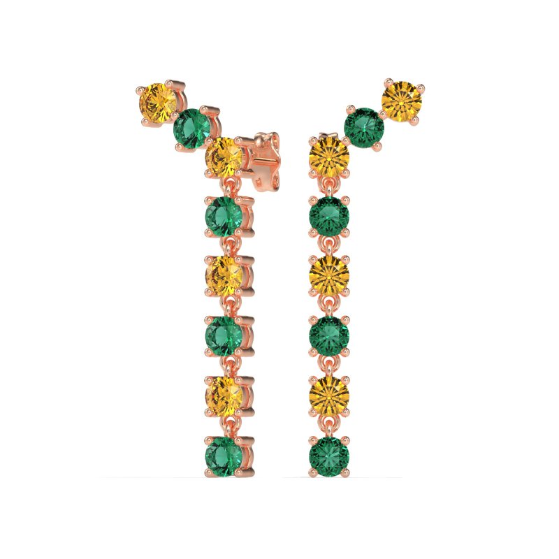 Waterfall Dangle Prong-Set Earrings