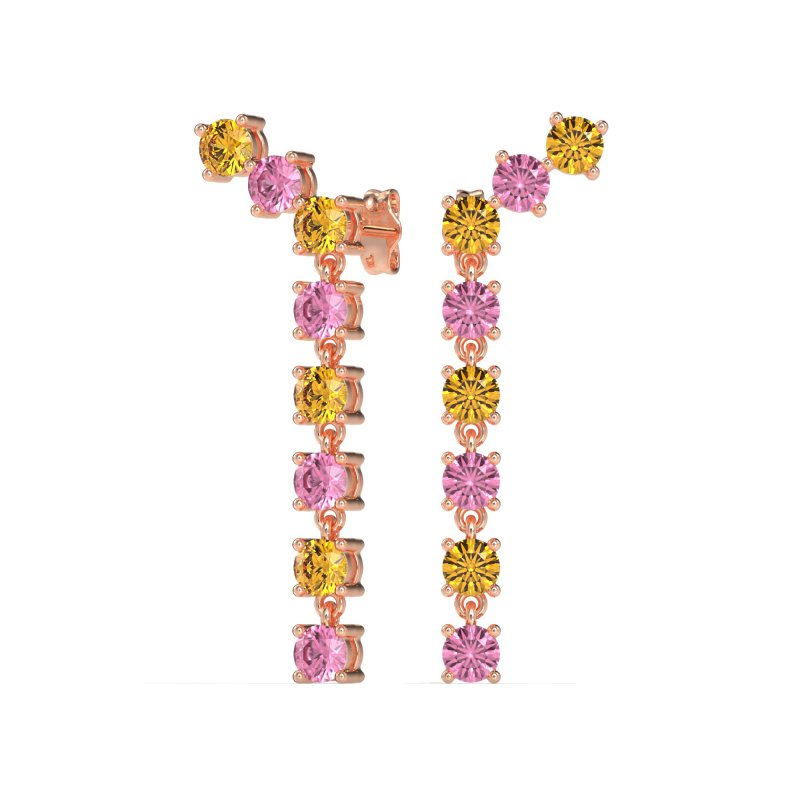 Waterfall Dangle Prong-Set Earrings