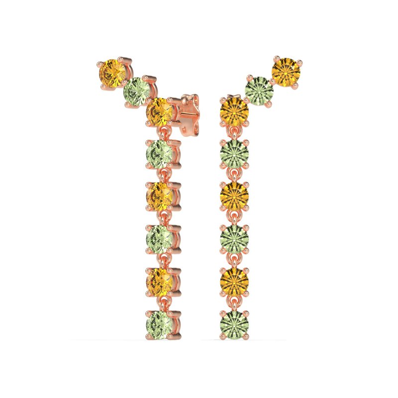 Waterfall Dangle Prong-Set Earrings