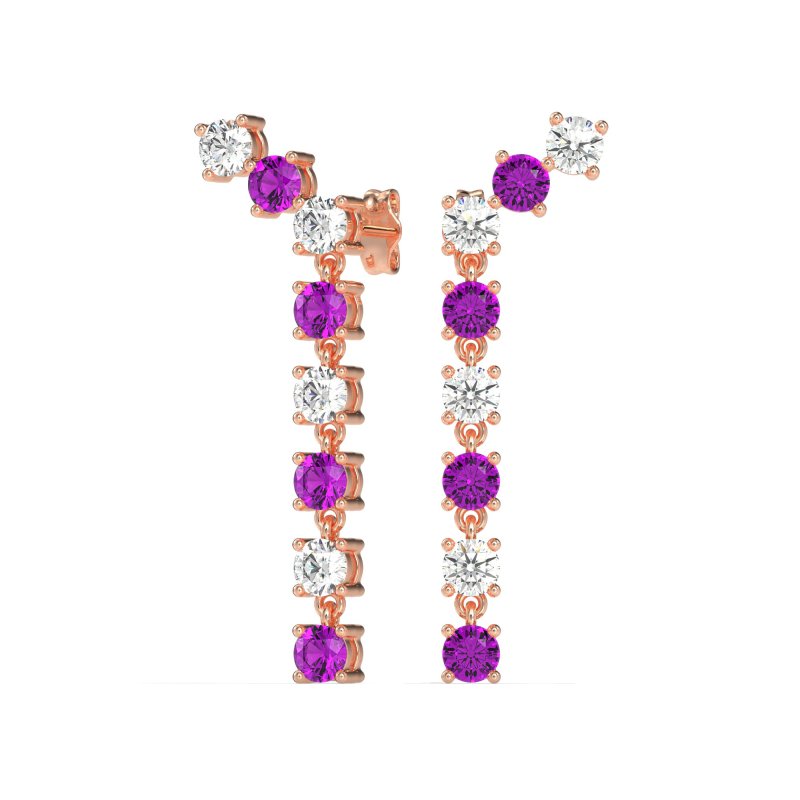 Waterfall Dangle Prong-Set Earrings