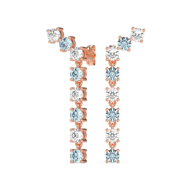 Waterfall Dangle Prong-Set Earrings