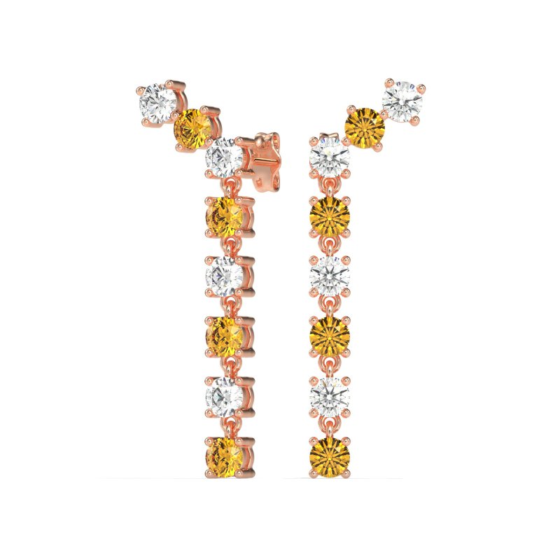 Waterfall Dangle Prong-Set Earrings