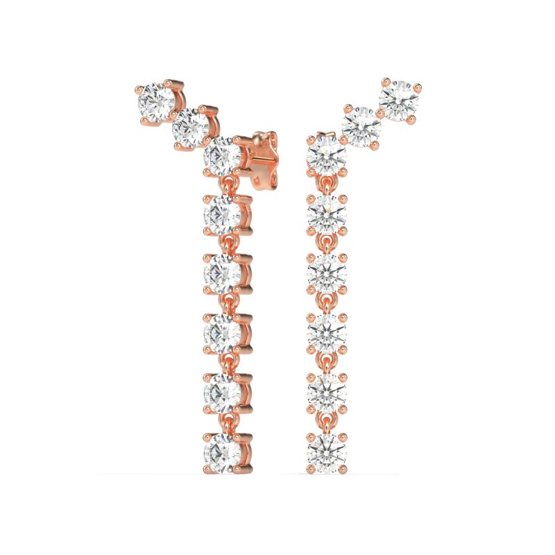 Waterfall Dangle Prong-Set Earrings