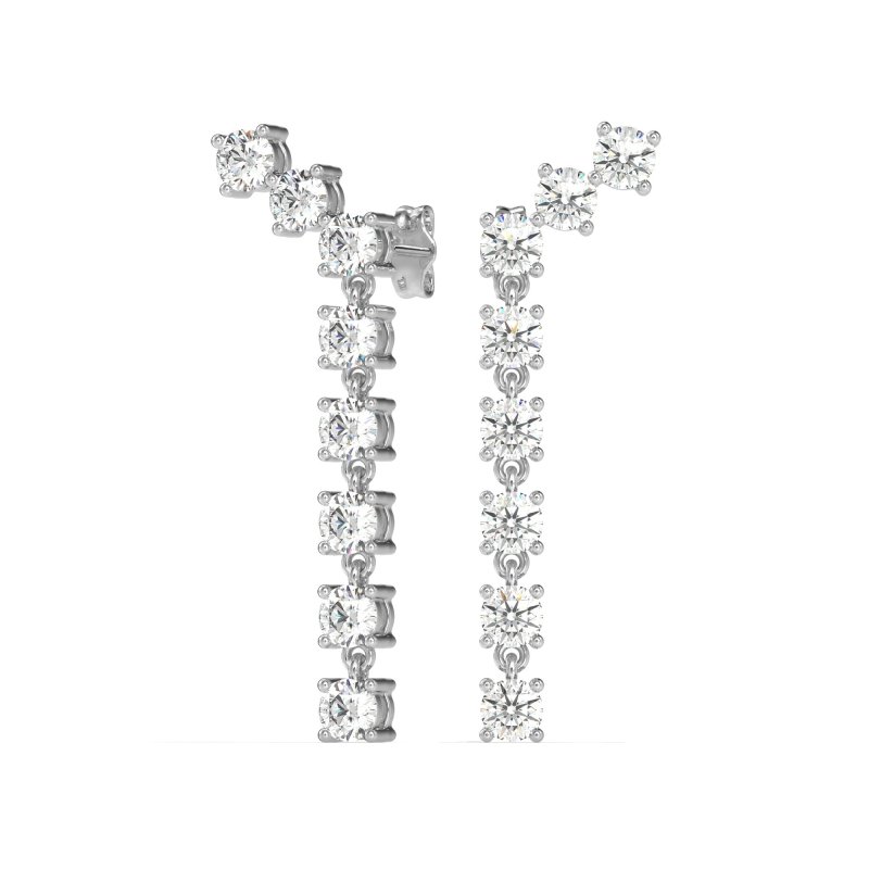 Waterfall Dangle Prong-Set Earrings