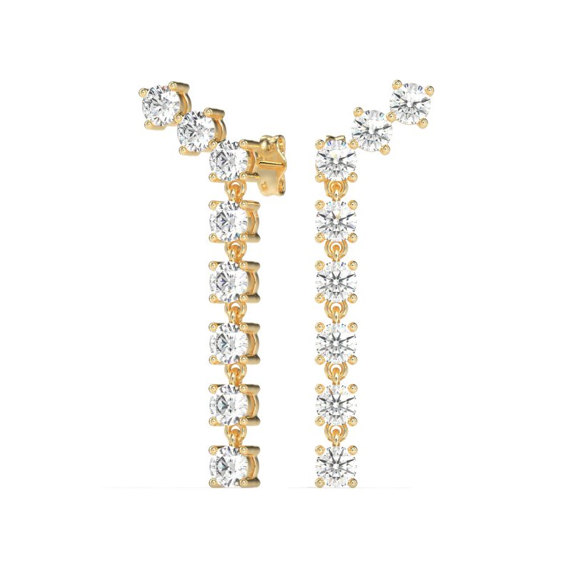 Waterfall Dangle Prong-Set Earrings