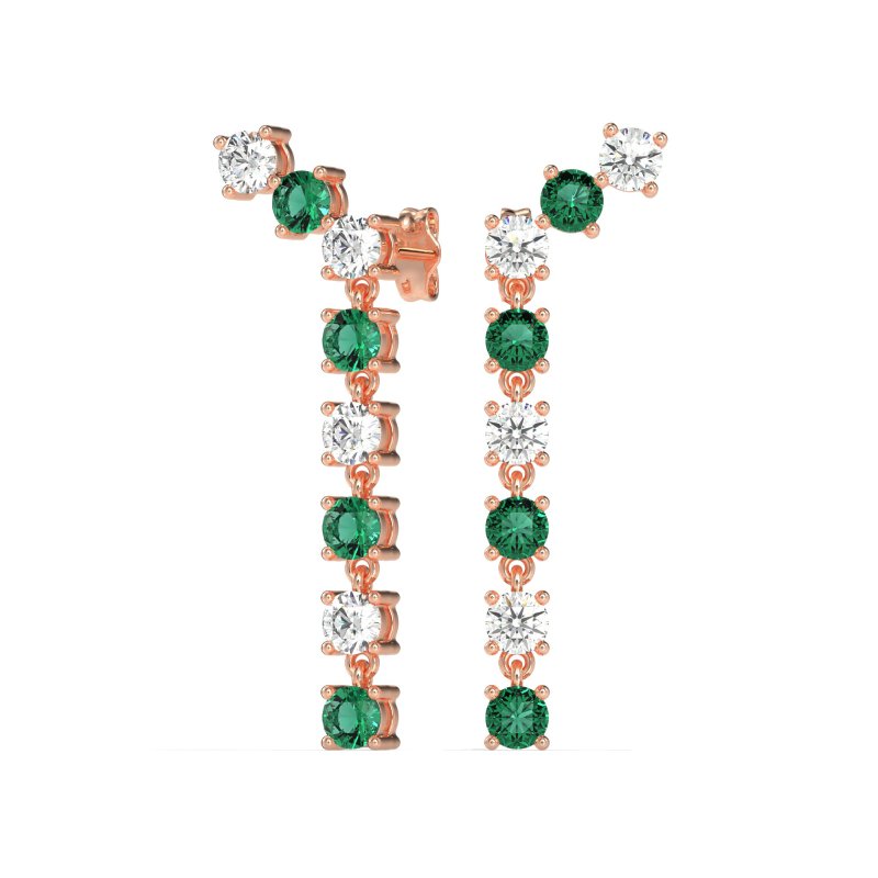 Waterfall Dangle Prong-Set Earrings