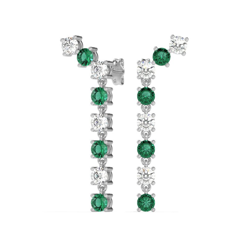 Waterfall Dangle Prong-Set Earrings