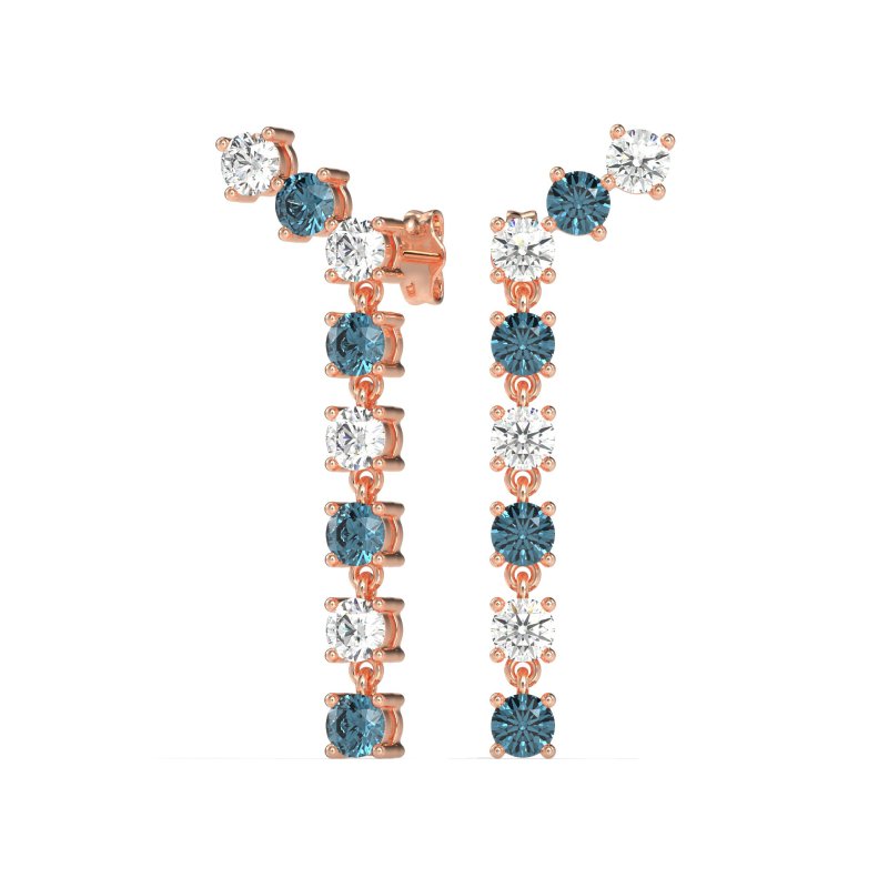 Waterfall Dangle Prong-Set Earrings