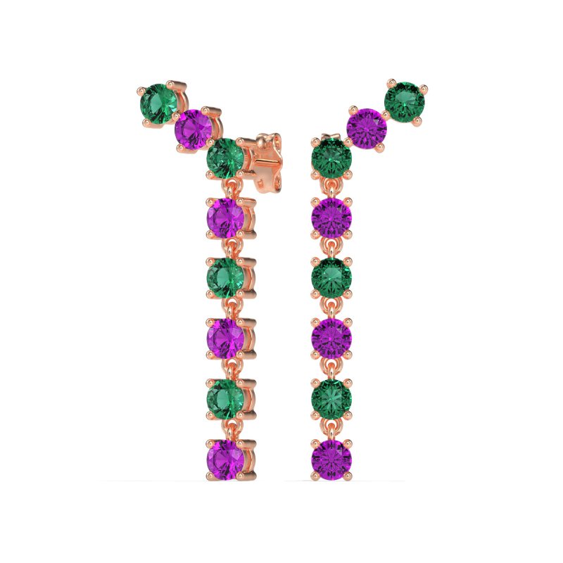 Waterfall Dangle Prong-Set Earrings