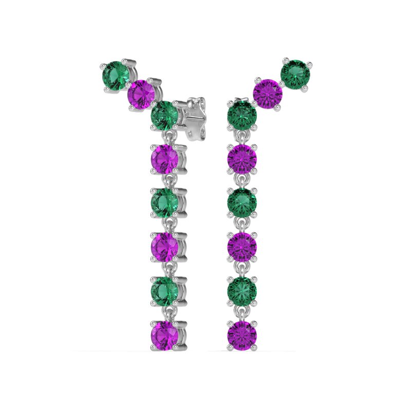 Waterfall Dangle Prong-Set Earrings