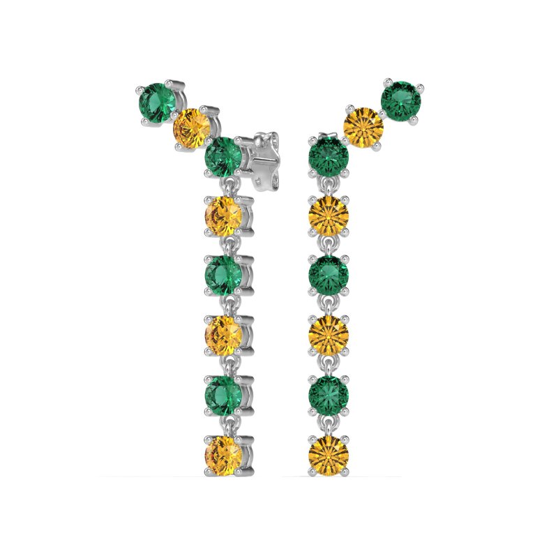 Waterfall Dangle Prong-Set Earrings