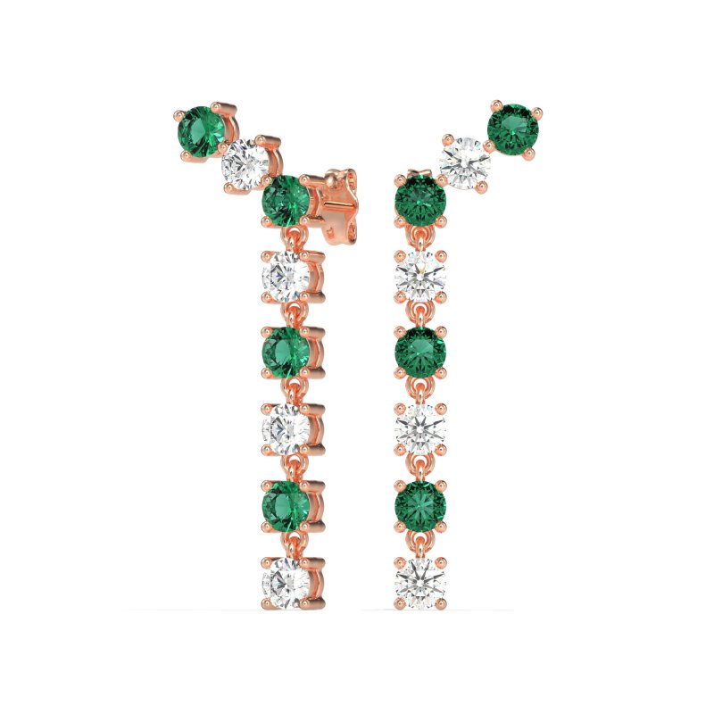 Waterfall Dangle Prong-Set Earrings