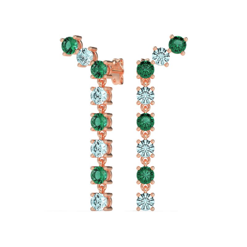 Waterfall Dangle Prong-Set Earrings